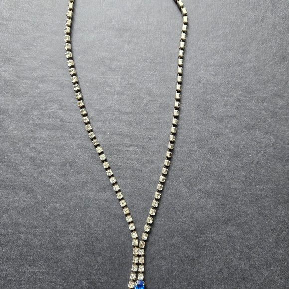 Costume Jewelry - Diamond and Sapphire Lariat - Picture 2 of 4
